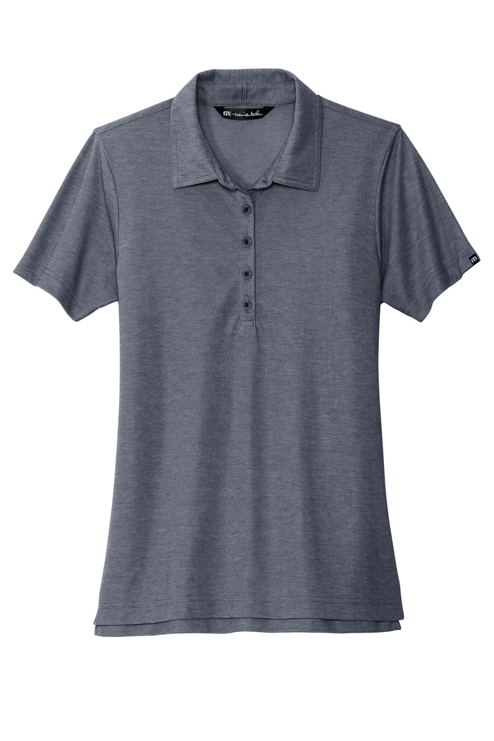 TravisMathew Womens Oceanside Moisture Wicking Short Sleeve Polo Shirt - Heather Blue Nights