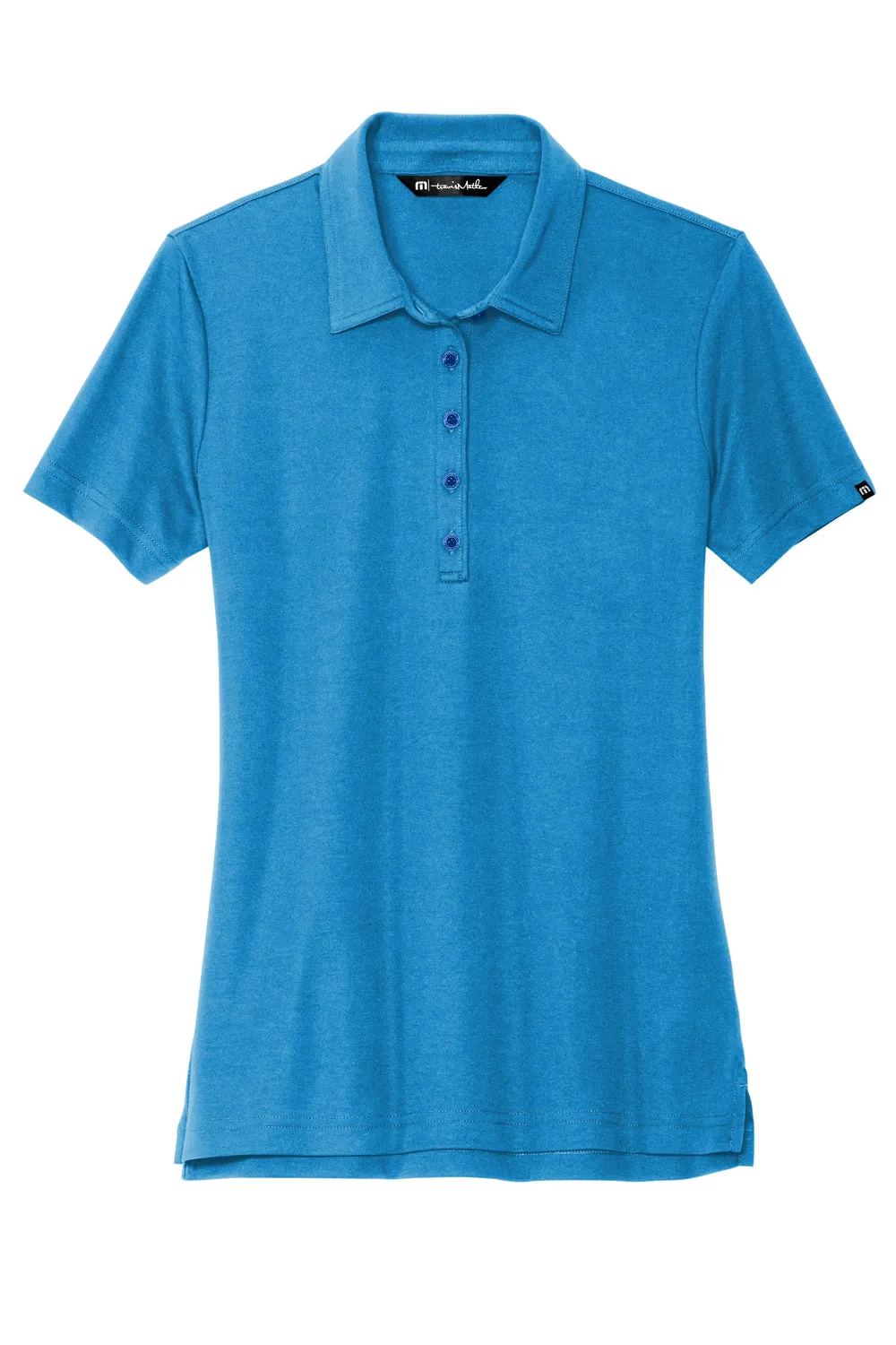 TravisMathew Womens Oceanside Wrinkle Resistant Short Sleeve Polo Shirt - Classic Blue
