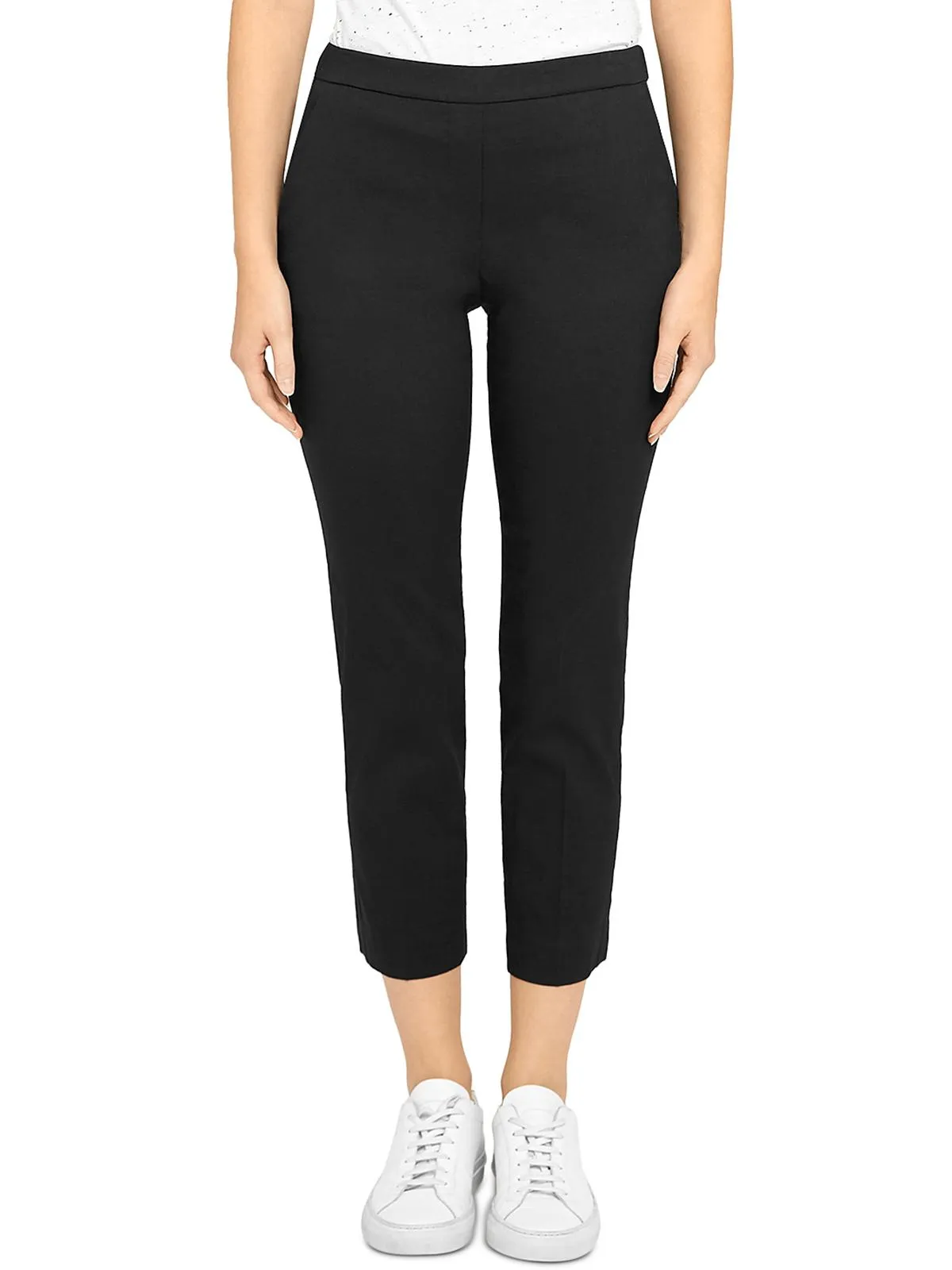 Treeca Womens Linen Blend High-Rise Cropped Pants
