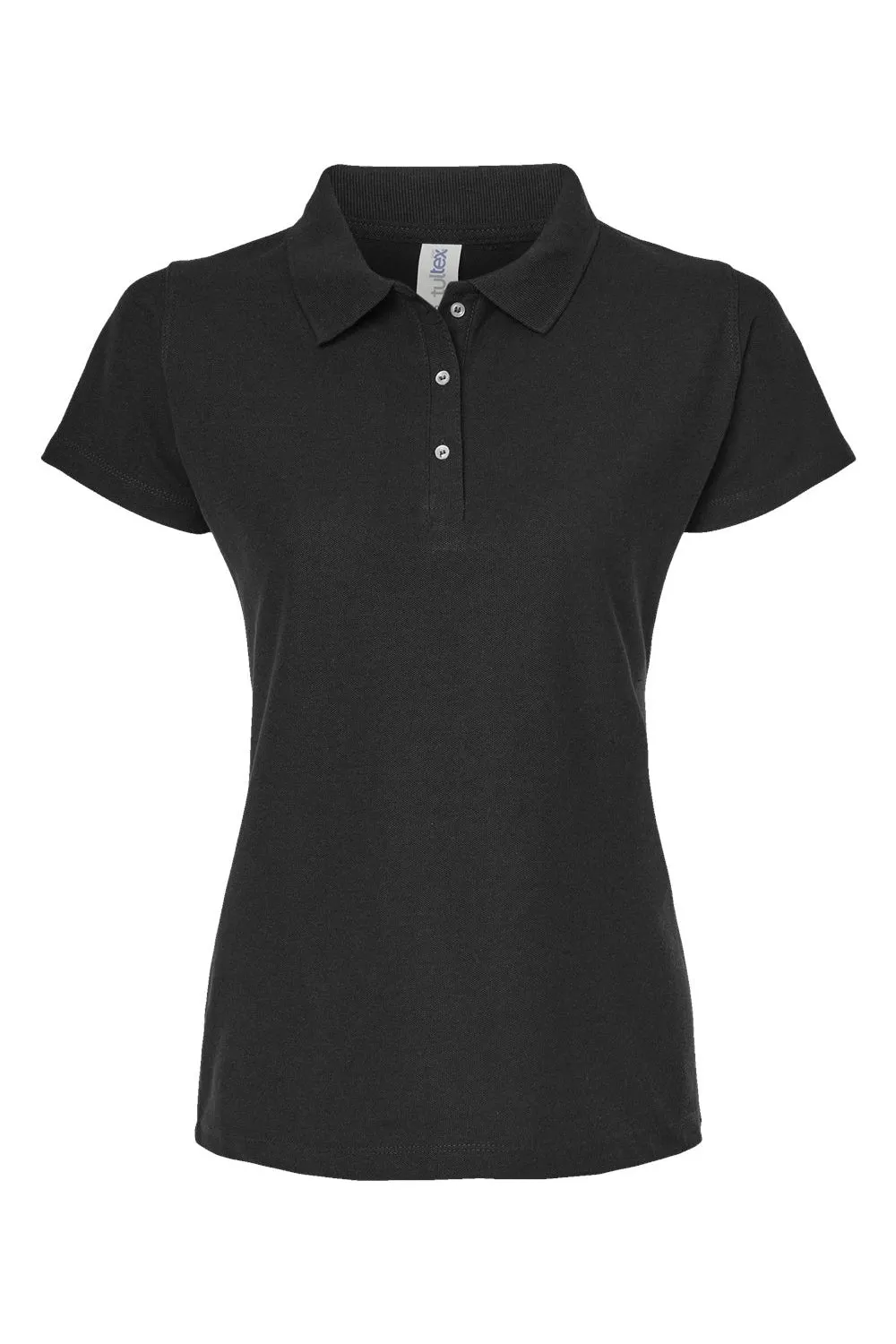 Tultex Womens Sport Short Sleeve Polo Shirt - Black