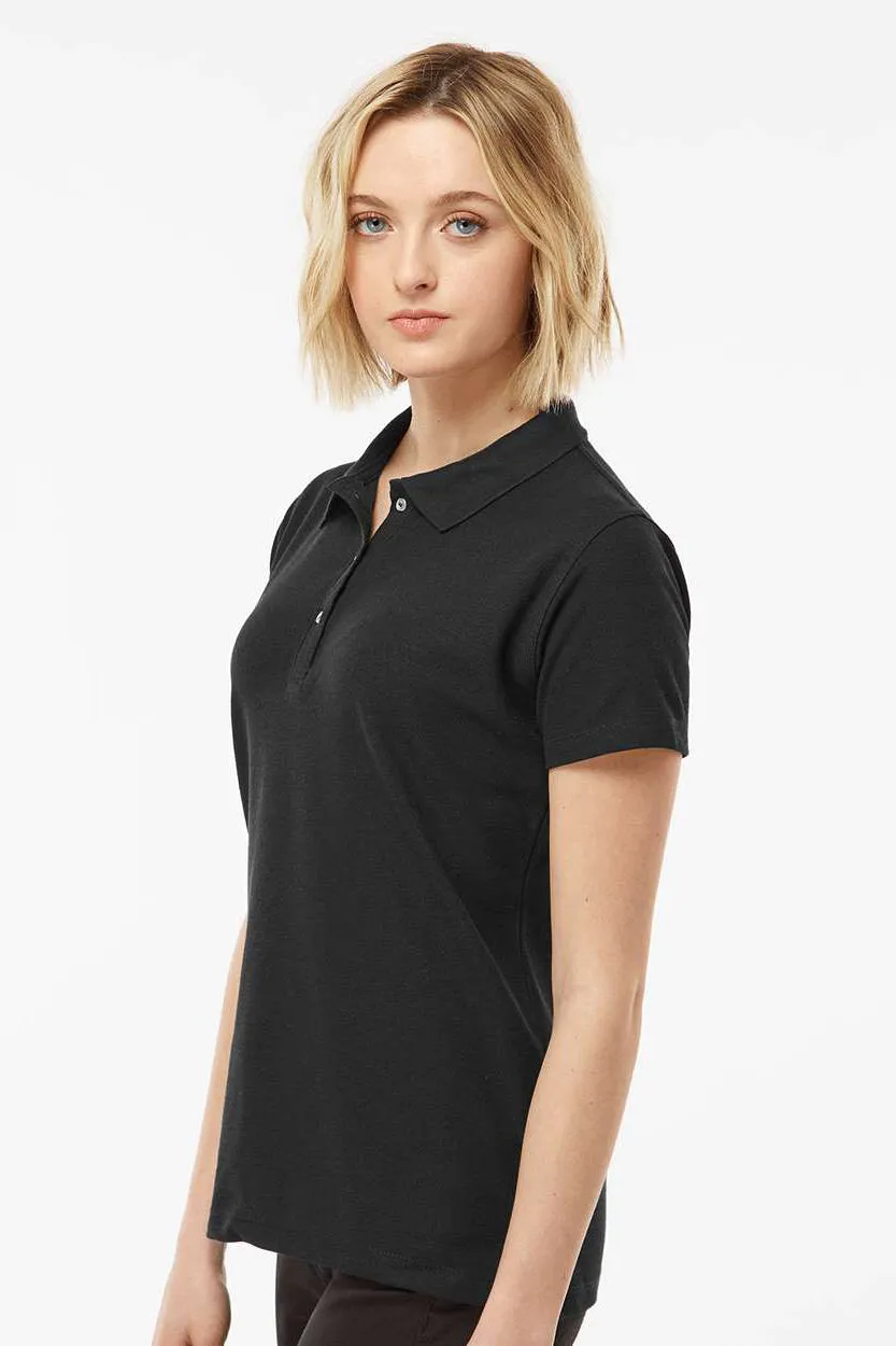 Tultex Womens Sport Short Sleeve Polo Shirt - Black