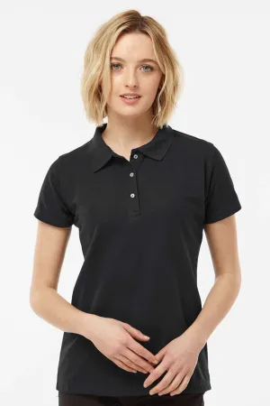 Tultex Womens Sport Short Sleeve Polo Shirt - Black