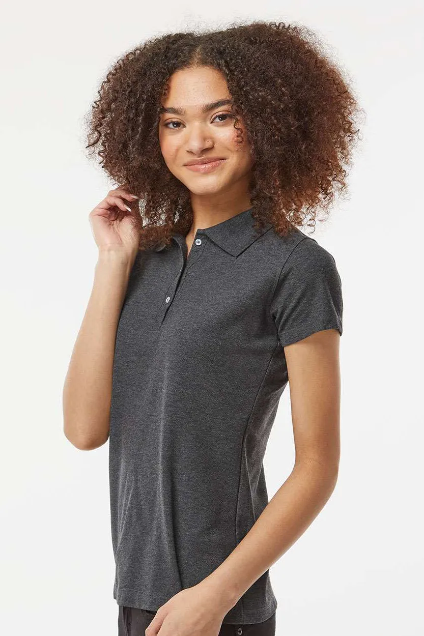 Tultex Womens Sport Short Sleeve Polo Shirt - Heather Charcoal Grey