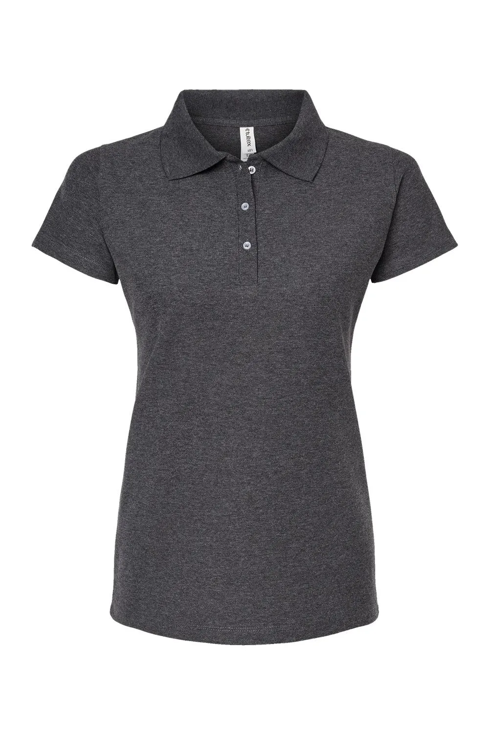 Tultex Womens Sport Short Sleeve Polo Shirt - Heather Charcoal Grey