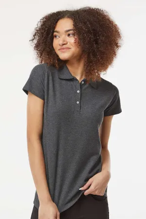 Tultex Womens Sport Short Sleeve Polo Shirt - Heather Charcoal Grey