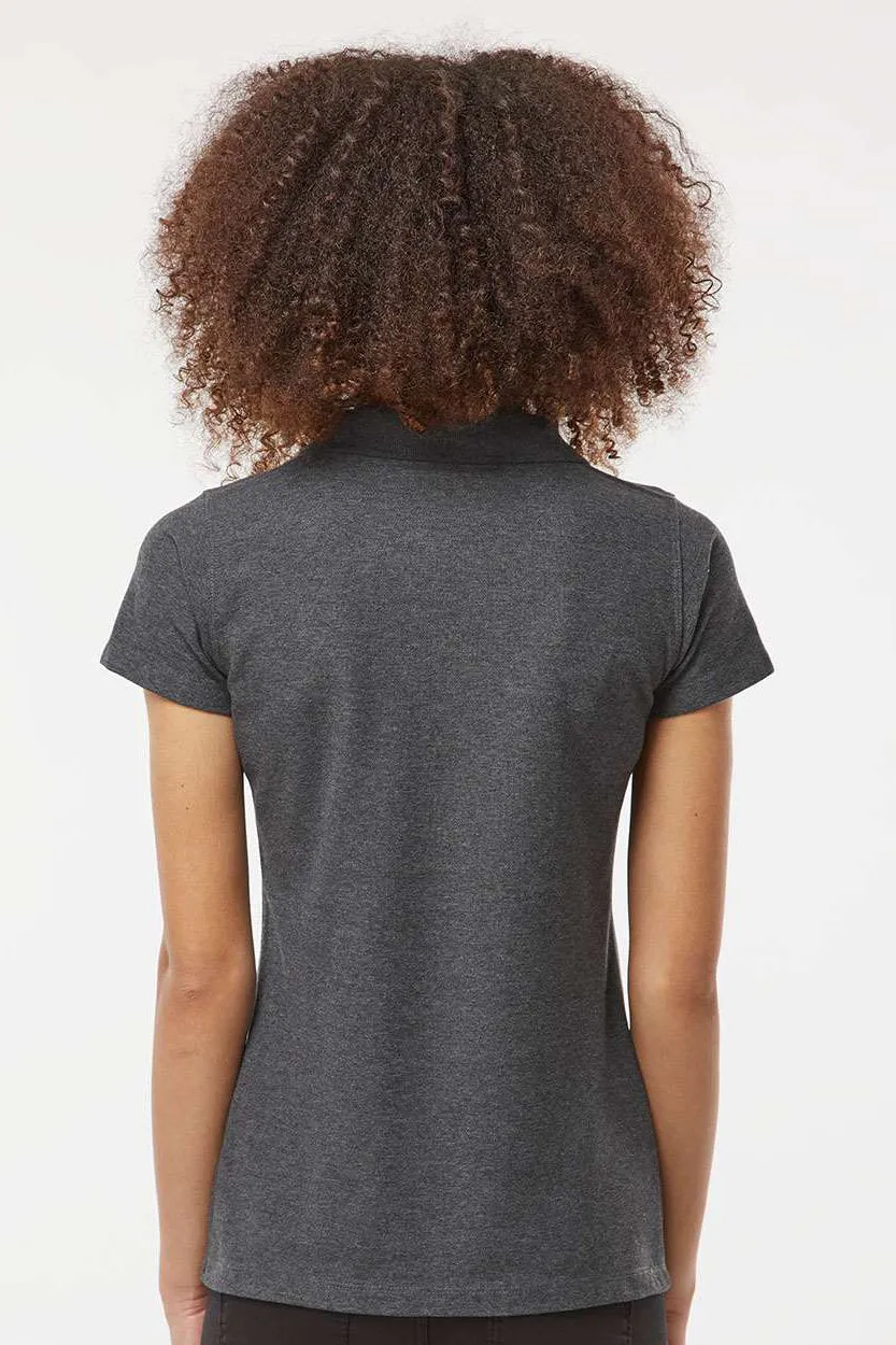 Tultex Womens Sport Short Sleeve Polo Shirt - Heather Charcoal Grey