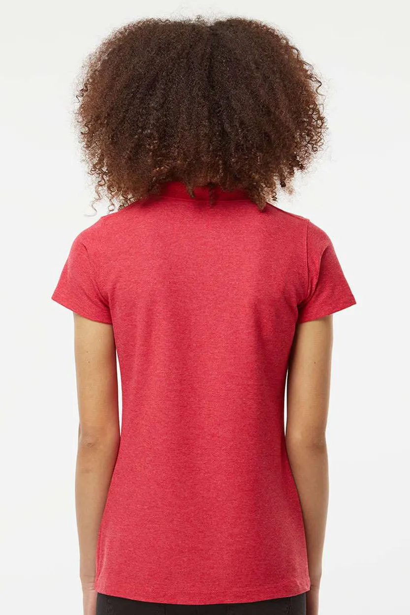 Tultex Womens Sport Short Sleeve Polo Shirt - Heather Red - Closeout