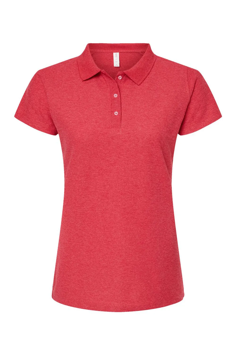 Tultex Womens Sport Short Sleeve Polo Shirt - Heather Red - Closeout
