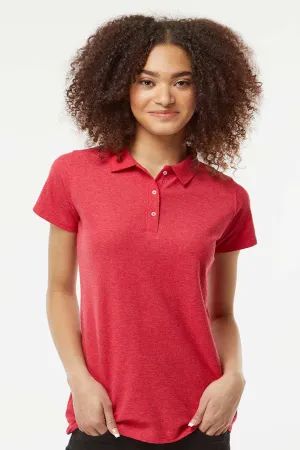 Tultex Womens Sport Short Sleeve Polo Shirt - Heather Red - Closeout