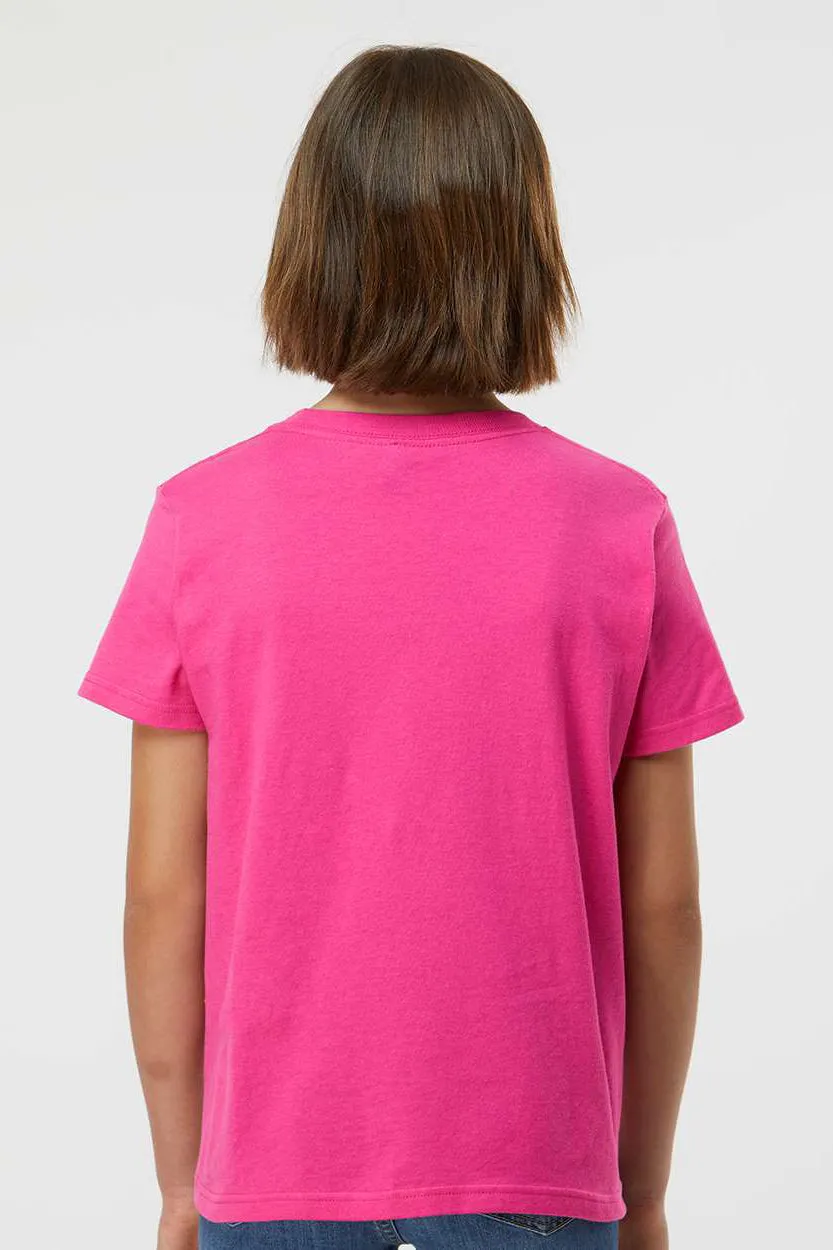 Tultex Youth Fine Jersey Short Sleeve Crewneck T-Shirt - Fuchsia Pink