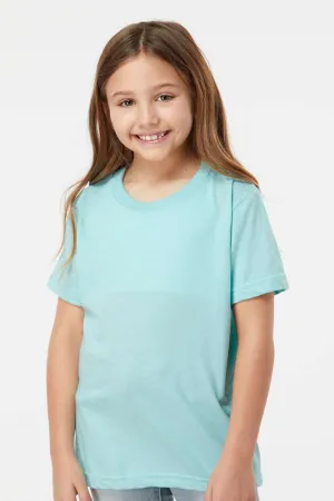 Tultex Youth Fine Jersey Short Sleeve Crewneck T-Shirt - Heather Purist Blue
