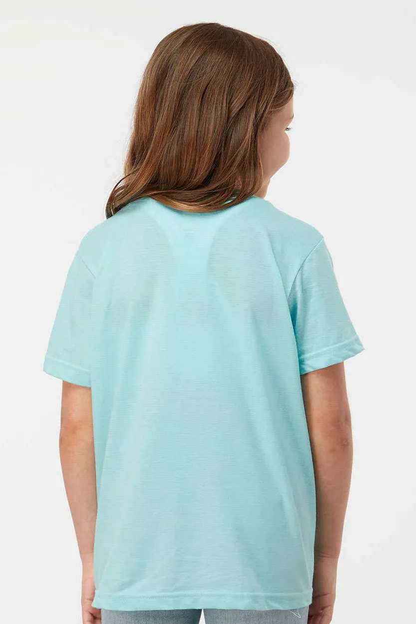 Tultex Youth Fine Jersey Short Sleeve Crewneck T-Shirt - Heather Purist Blue