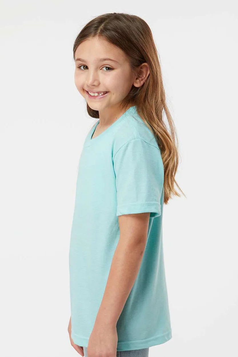 Tultex Youth Fine Jersey Short Sleeve Crewneck T-Shirt - Heather Purist Blue