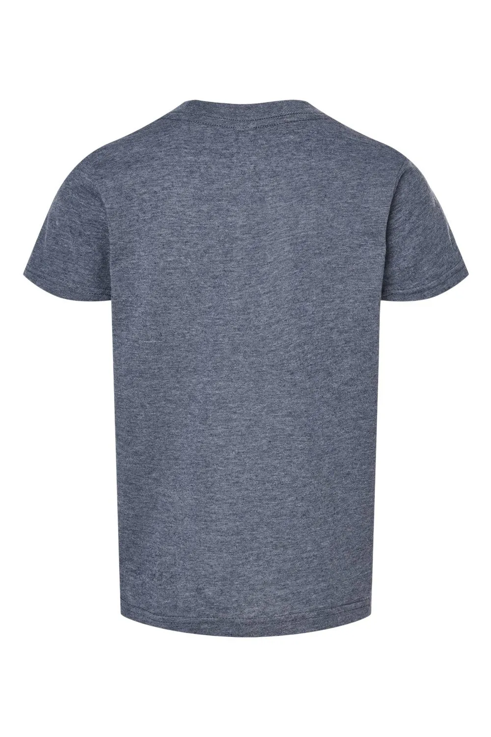 Tultex Youth Poly-Rich Short Sleeve Crewneck T-Shirt - Heather Navy Blue