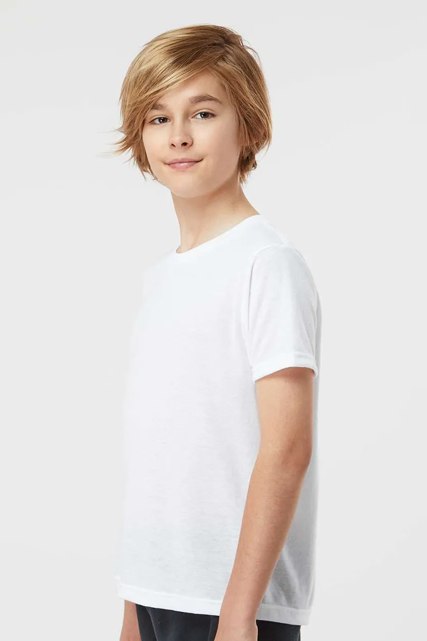 Tultex Youth Poly-Rich Short Sleeve Crewneck T-Shirt - White