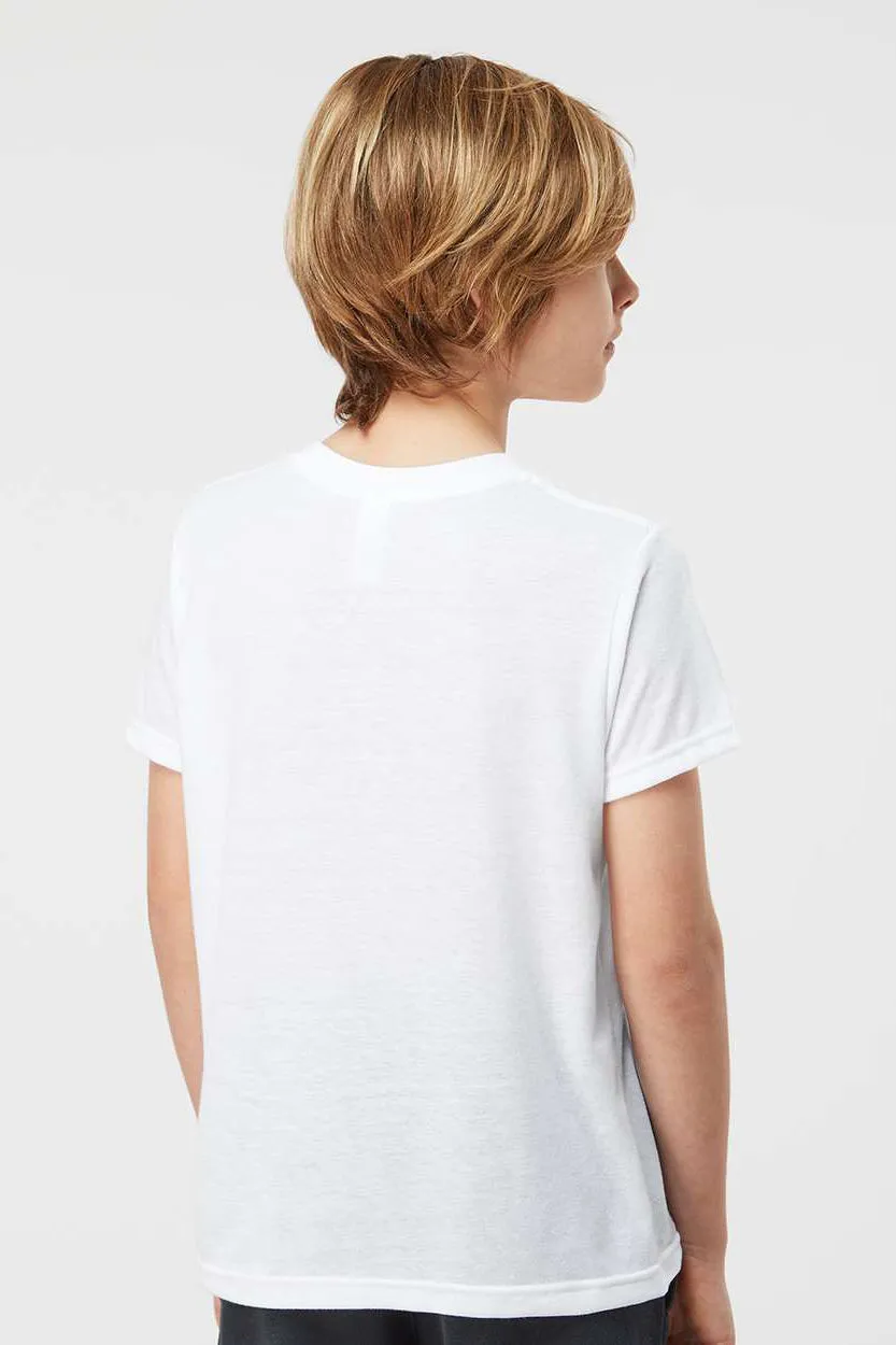 Tultex Youth Poly-Rich Short Sleeve Crewneck T-Shirt - White