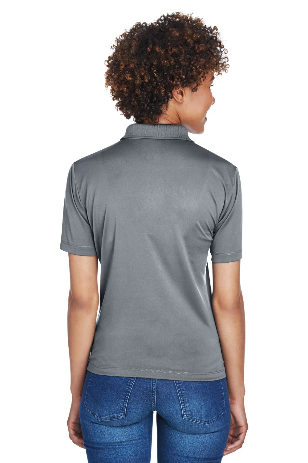 UltraClub Womens Cool & Dry 8 Star Elite Performance Moisture Wicking Short Sleeve Polo Shirt - Charcoal Grey