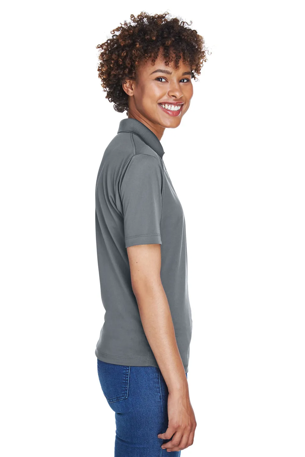 UltraClub Womens Cool & Dry 8 Star Elite Performance Moisture Wicking Short Sleeve Polo Shirt - Charcoal Grey