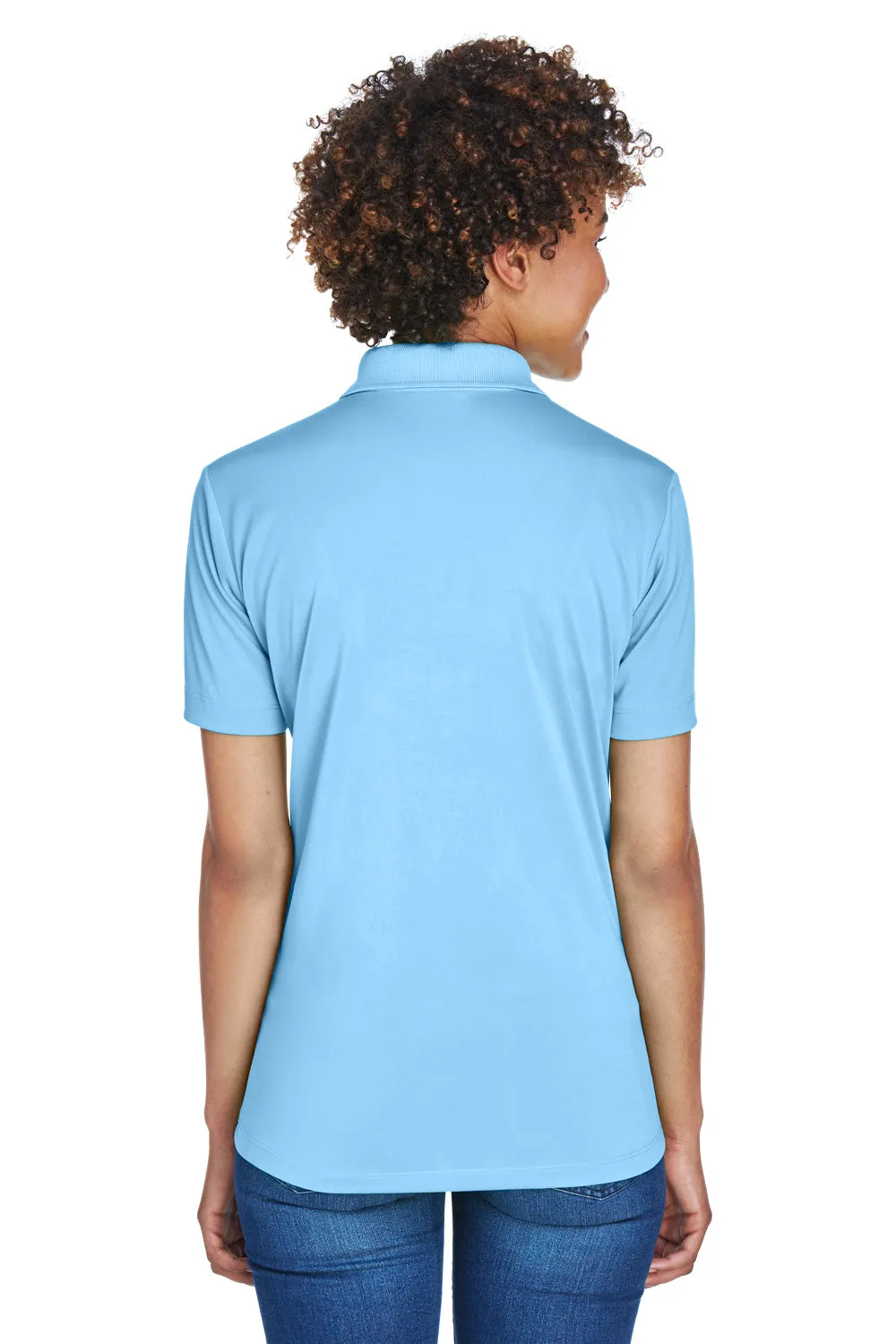UltraClub Womens Cool & Dry 8 Star Elite Performance Moisture Wicking Short Sleeve Polo Shirt - Columbia Blue