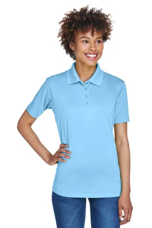 UltraClub Womens Cool & Dry 8 Star Elite Performance Moisture Wicking Short Sleeve Polo Shirt - Columbia Blue