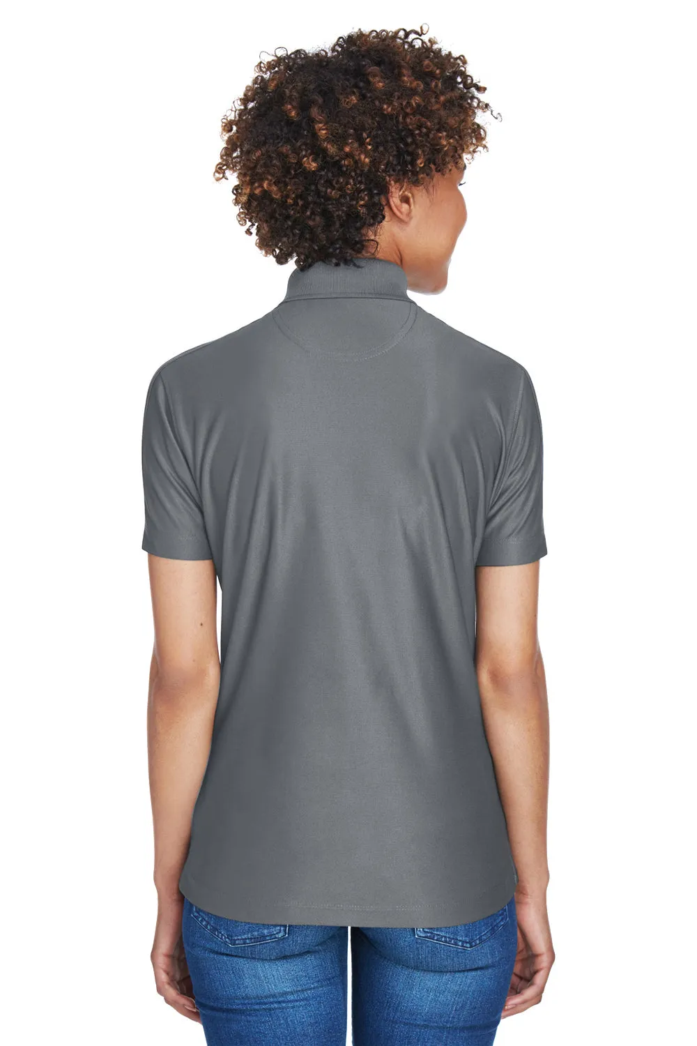 UltraClub Womens Cool & Dry Elite Performance Moisture Wicking Short Sleeve Polo Shirt - Charcoal Grey