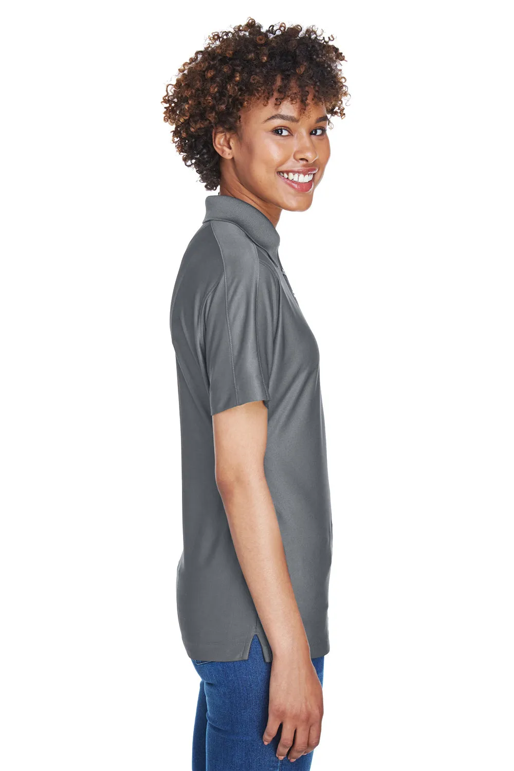 UltraClub Womens Cool & Dry Elite Performance Moisture Wicking Short Sleeve Polo Shirt - Charcoal Grey