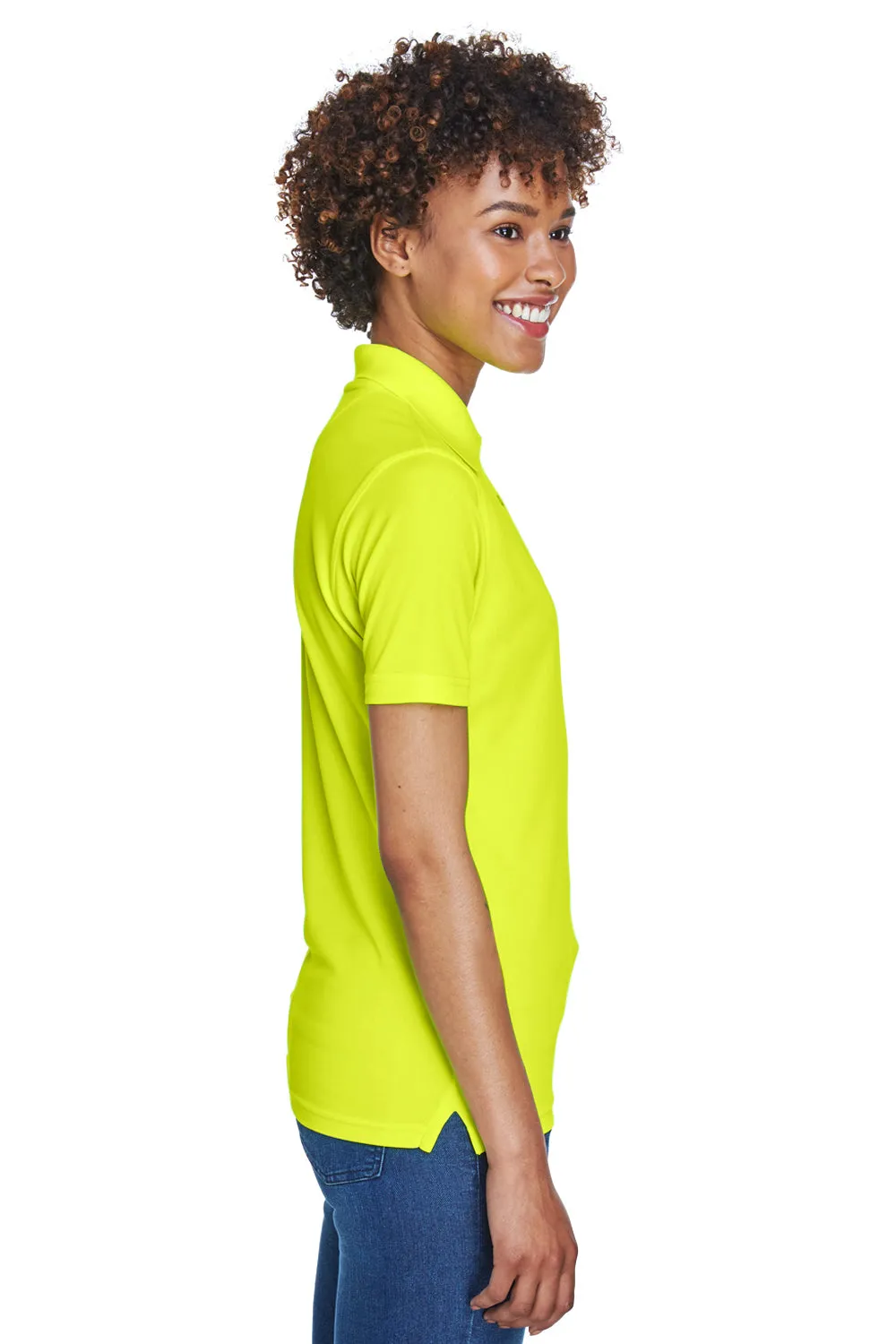 UltraClub Womens Cool & Dry Moisture Wicking Short Sleeve Polo Shirt - Bright Yellow