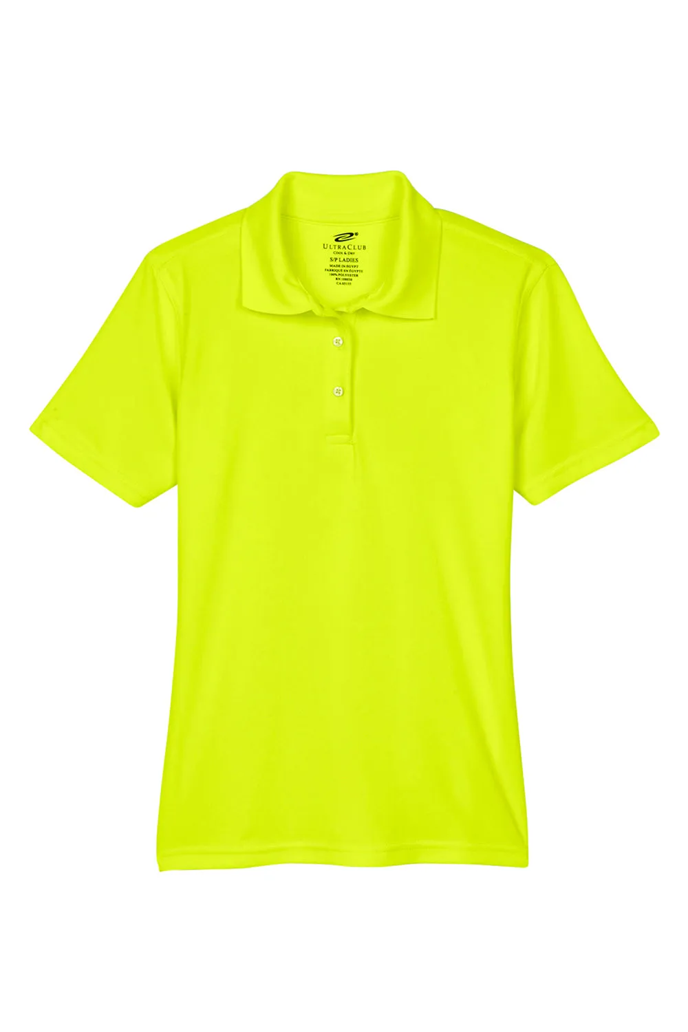 UltraClub Womens Cool & Dry Moisture Wicking Short Sleeve Polo Shirt - Bright Yellow