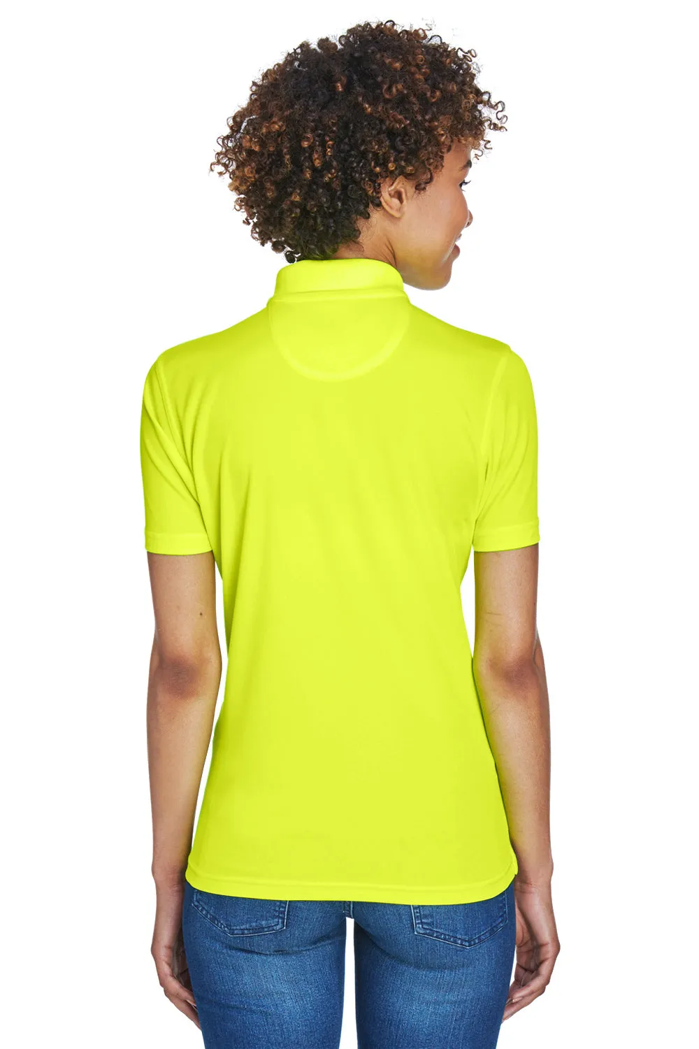 UltraClub Womens Cool & Dry Moisture Wicking Short Sleeve Polo Shirt - Bright Yellow
