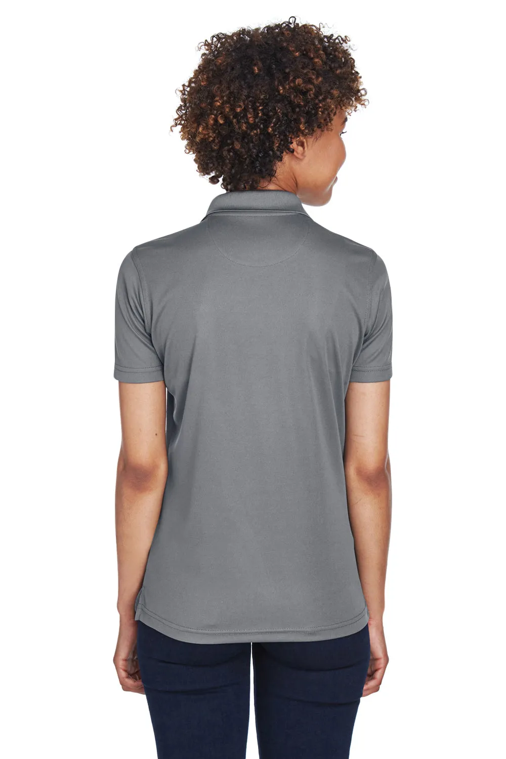 UltraClub Womens Cool & Dry Moisture Wicking Short Sleeve Polo Shirt - Charcoal Grey