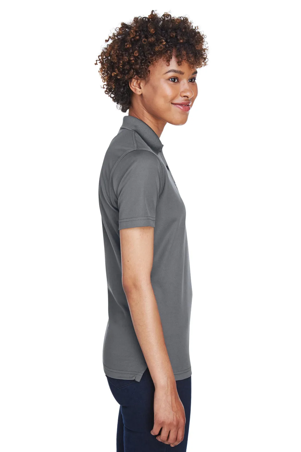 UltraClub Womens Cool & Dry Moisture Wicking Short Sleeve Polo Shirt - Charcoal Grey