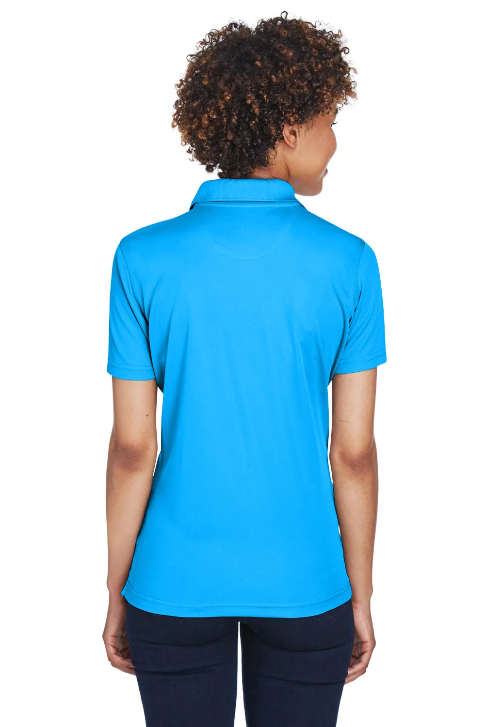 UltraClub Womens Cool & Dry Moisture Wicking Short Sleeve Polo Shirt - Coast Blue