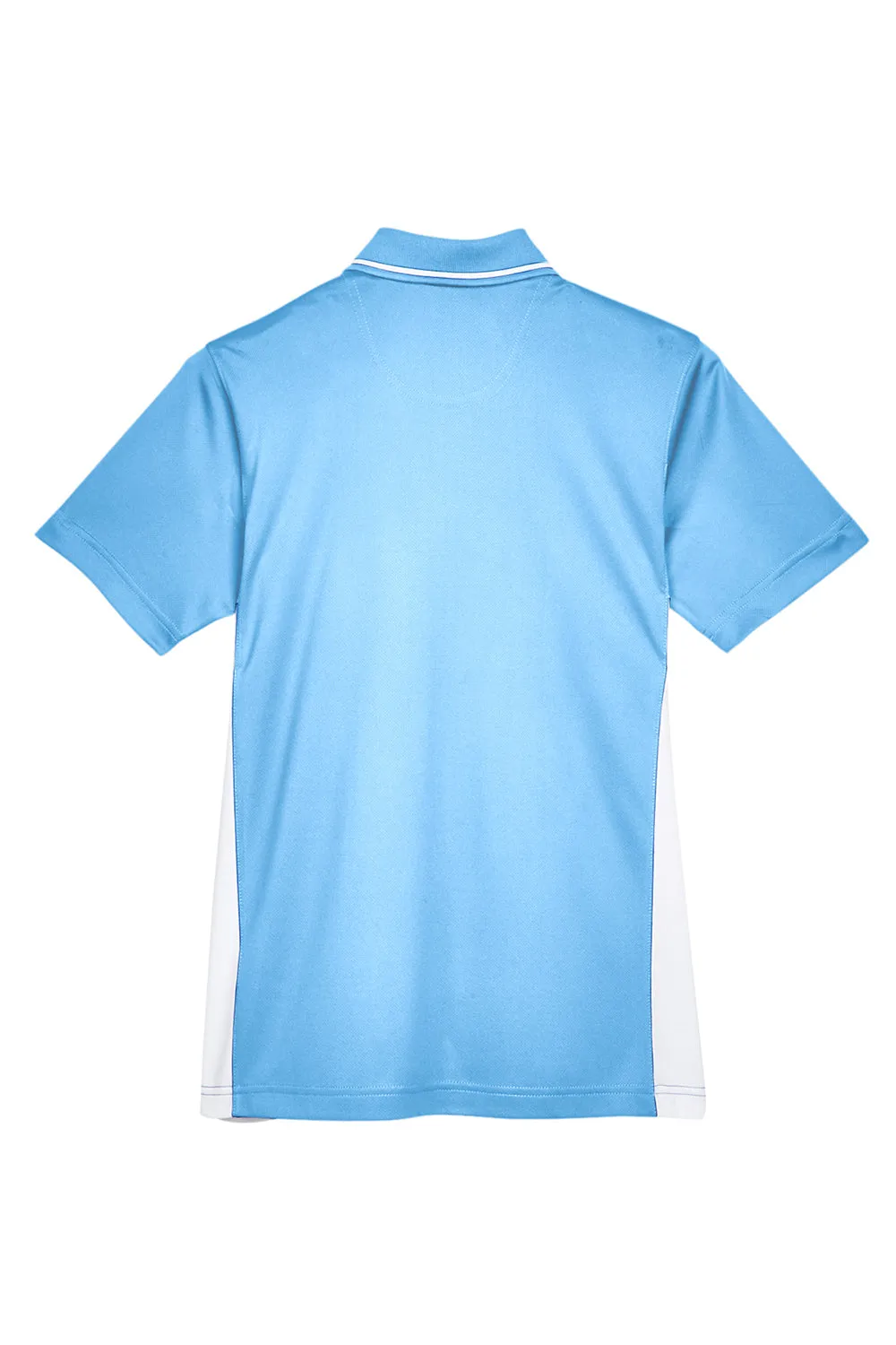UltraClub Womens Cool & Dry Moisture Wicking Short Sleeve Polo Shirt - Columbia Blue/White