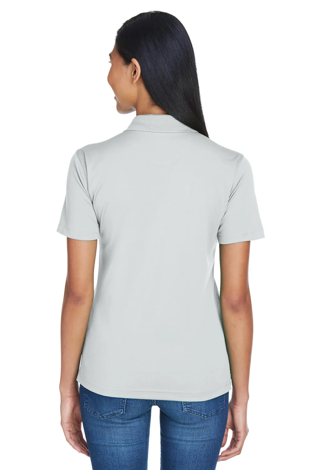 UltraClub Womens Cool & Dry Moisture Wicking Short Sleeve Polo Shirt - Grey