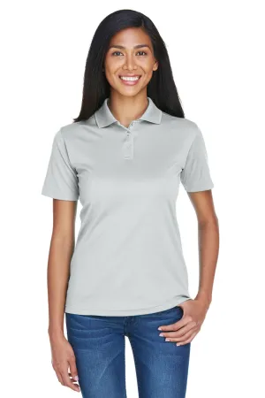 UltraClub Womens Cool & Dry Moisture Wicking Short Sleeve Polo Shirt - Grey