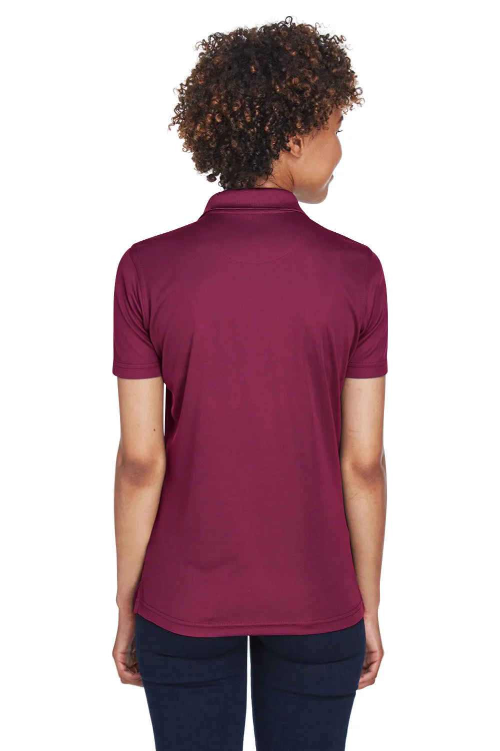 UltraClub Womens Cool & Dry Moisture Wicking Short Sleeve Polo Shirt - Maroon