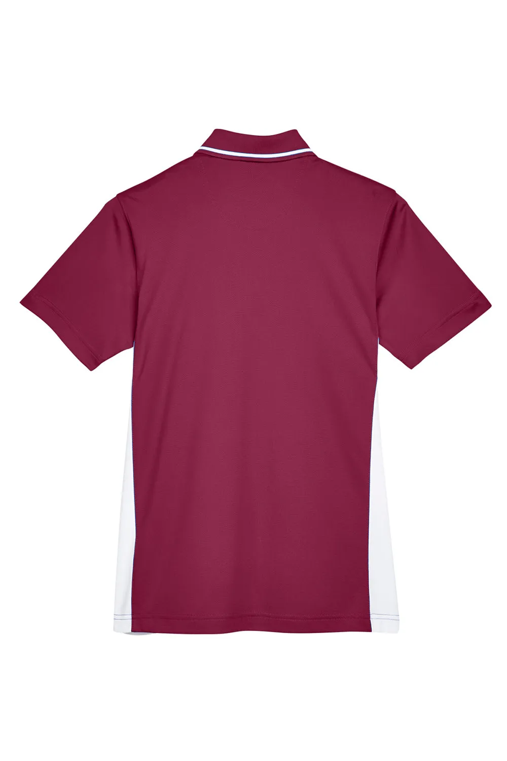 UltraClub Womens Cool & Dry Moisture Wicking Short Sleeve Polo Shirt - Maroon/White