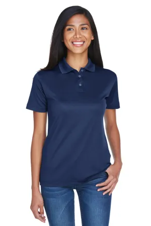 UltraClub Womens Cool & Dry Moisture Wicking Short Sleeve Polo Shirt - Navy Blue