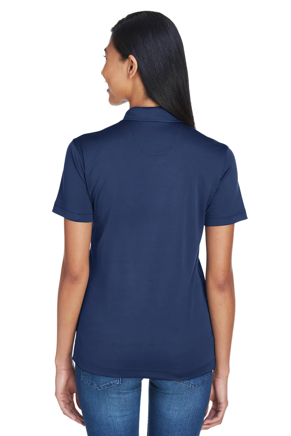 UltraClub Womens Cool & Dry Moisture Wicking Short Sleeve Polo Shirt - Navy Blue