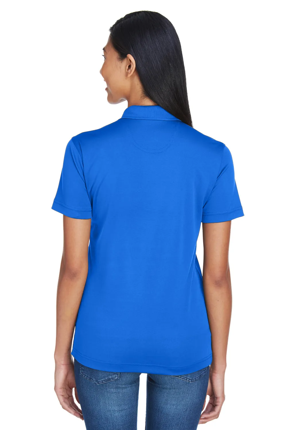 UltraClub Womens Cool & Dry Moisture Wicking Short Sleeve Polo Shirt - Royal Blue