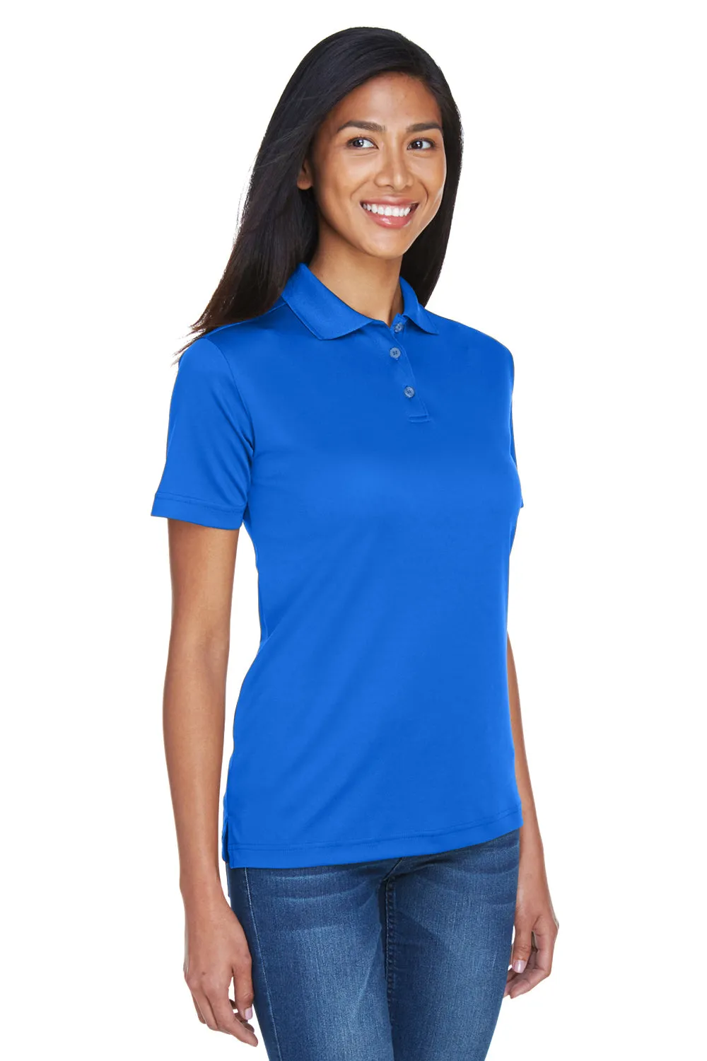 UltraClub Womens Cool & Dry Moisture Wicking Short Sleeve Polo Shirt - Royal Blue