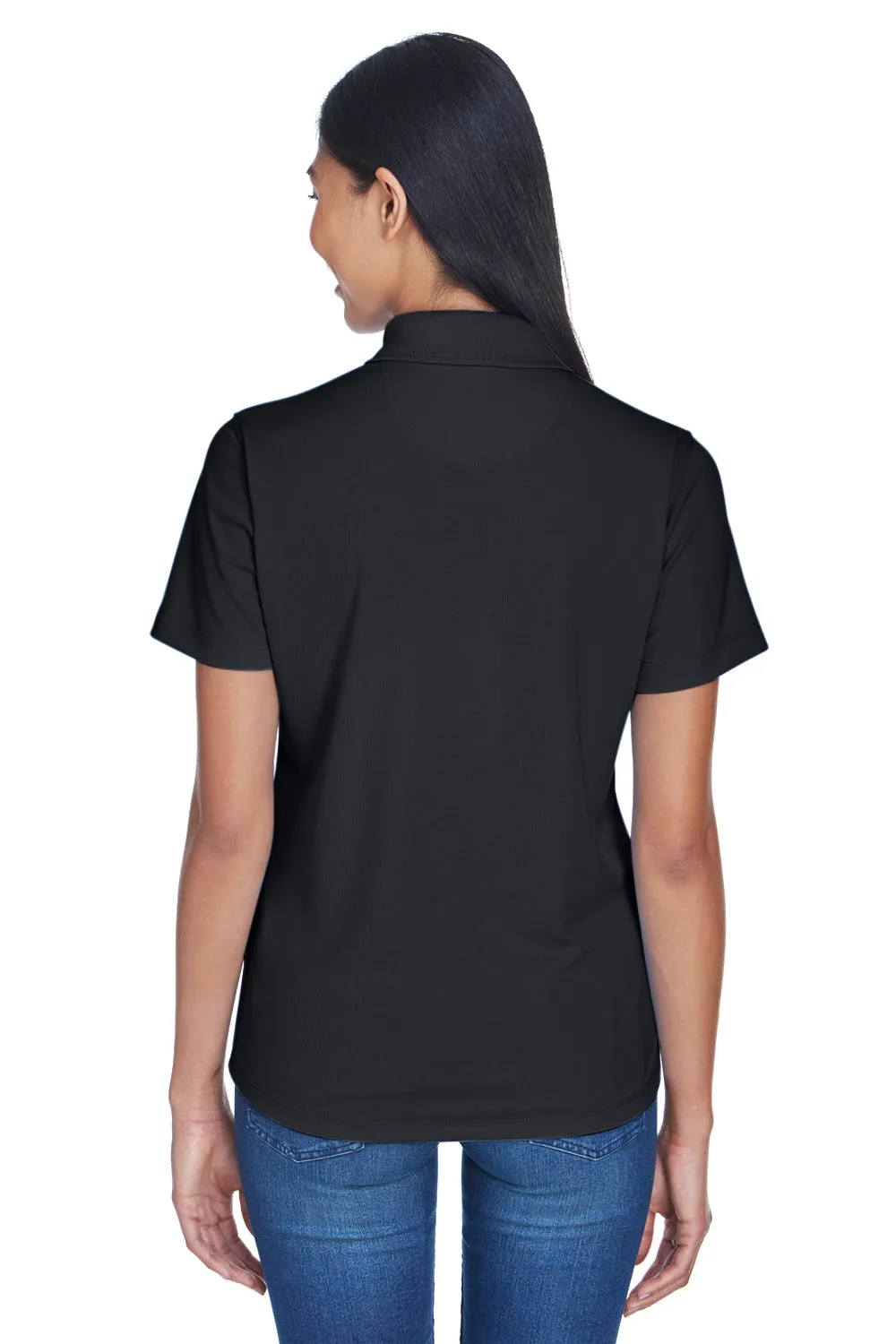UltraClub Womens Cool & Dry Performance Moisture Wicking Short Sleeve Polo Shirt - Black