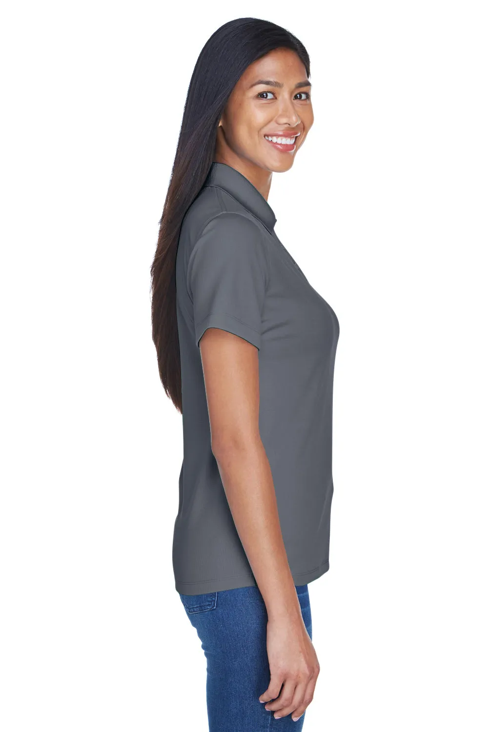 UltraClub Womens Cool & Dry Performance Moisture Wicking Short Sleeve Polo Shirt - Charcoal Grey