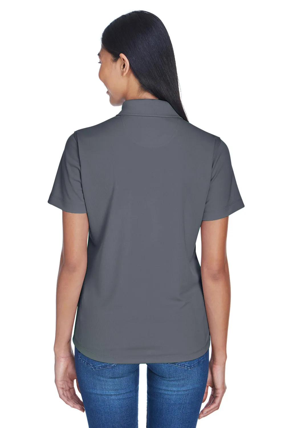 UltraClub Womens Cool & Dry Performance Moisture Wicking Short Sleeve Polo Shirt - Charcoal Grey