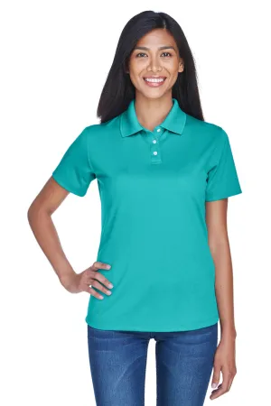 UltraClub Womens Cool & Dry Performance Moisture Wicking Short Sleeve Polo Shirt - Jade Green