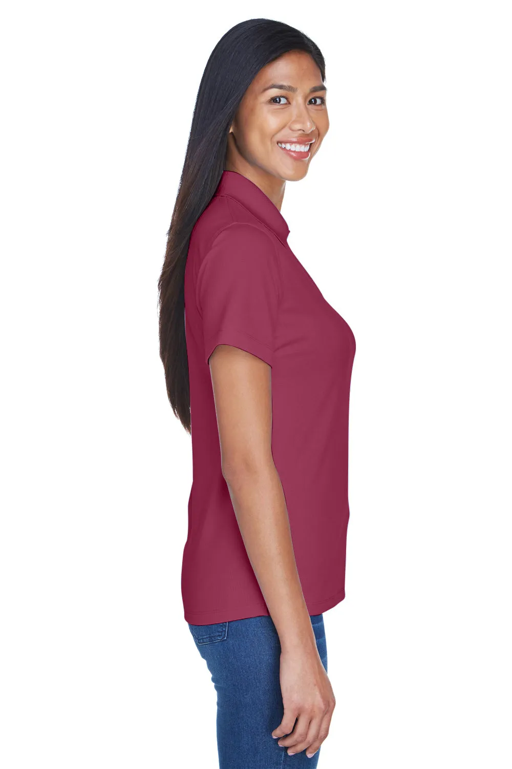 UltraClub Womens Cool & Dry Performance Moisture Wicking Short Sleeve Polo Shirt - Maroon