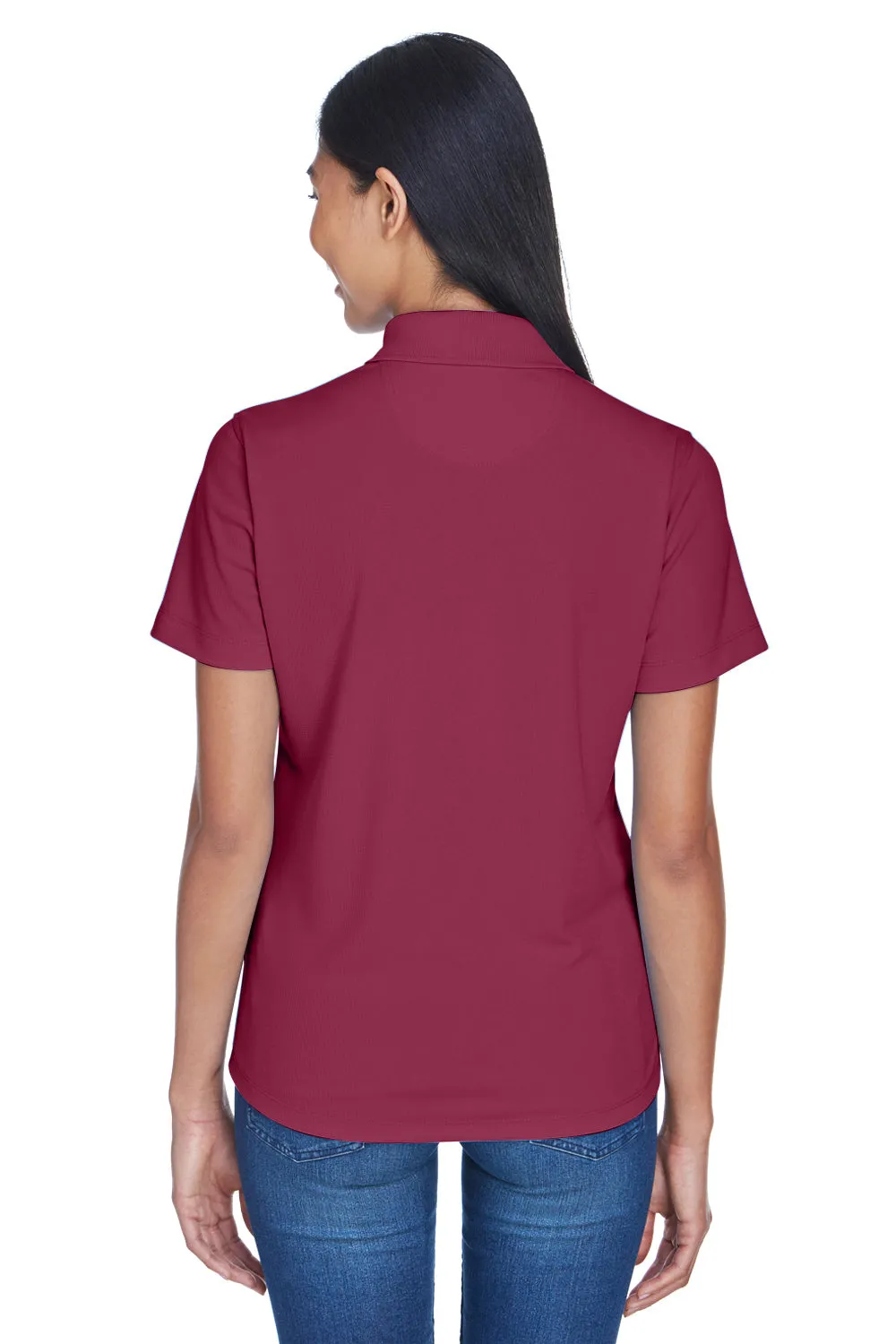 UltraClub Womens Cool & Dry Performance Moisture Wicking Short Sleeve Polo Shirt - Maroon
