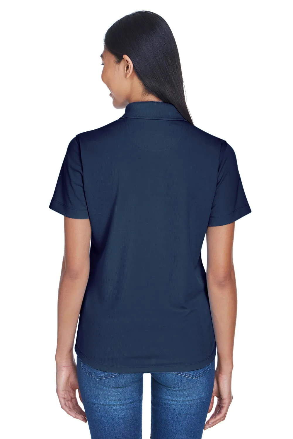 UltraClub Womens Cool & Dry Performance Moisture Wicking Short Sleeve Polo Shirt - Navy Blue