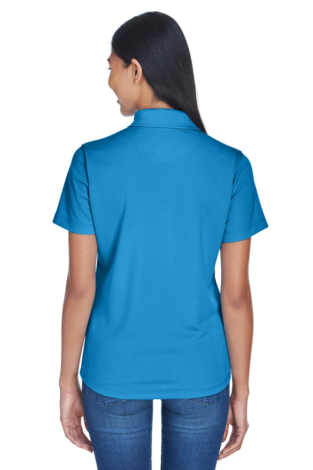 UltraClub Womens Cool & Dry Performance Moisture Wicking Short Sleeve Polo Shirt - Pacific Blue
