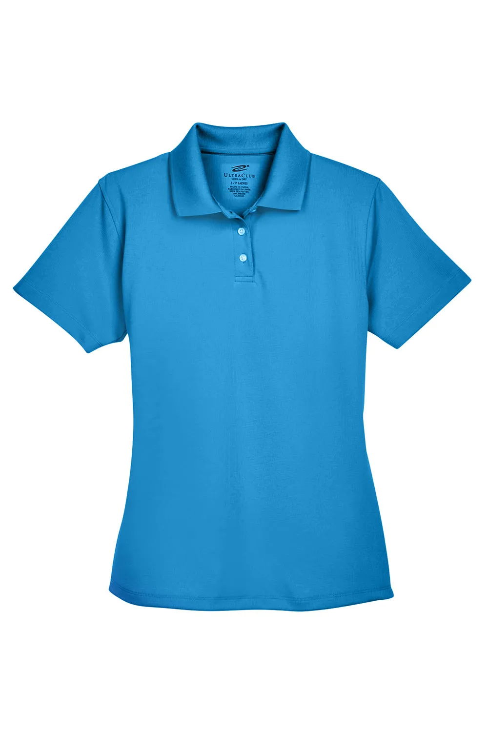 UltraClub Womens Cool & Dry Performance Moisture Wicking Short Sleeve Polo Shirt - Pacific Blue